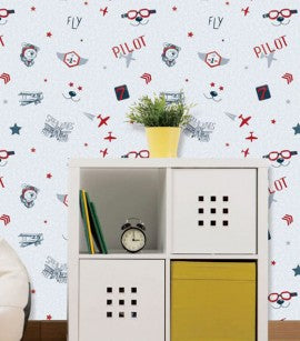 Papel de Parede Fofura Baby - Ursinho Aviador CÓD: FF4032