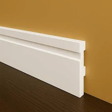 RODAPÉ FRISADO DE 15CM BRANCO POLIESTIRENO LINHA BASE