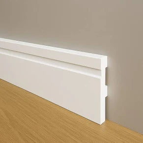 RODAPÉ FRISADO DE 7CM BRANCO POLIESTIRENO LINHA BASE